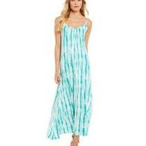 Gibson Latimer Womens Green Tye Dye Maxi Dress